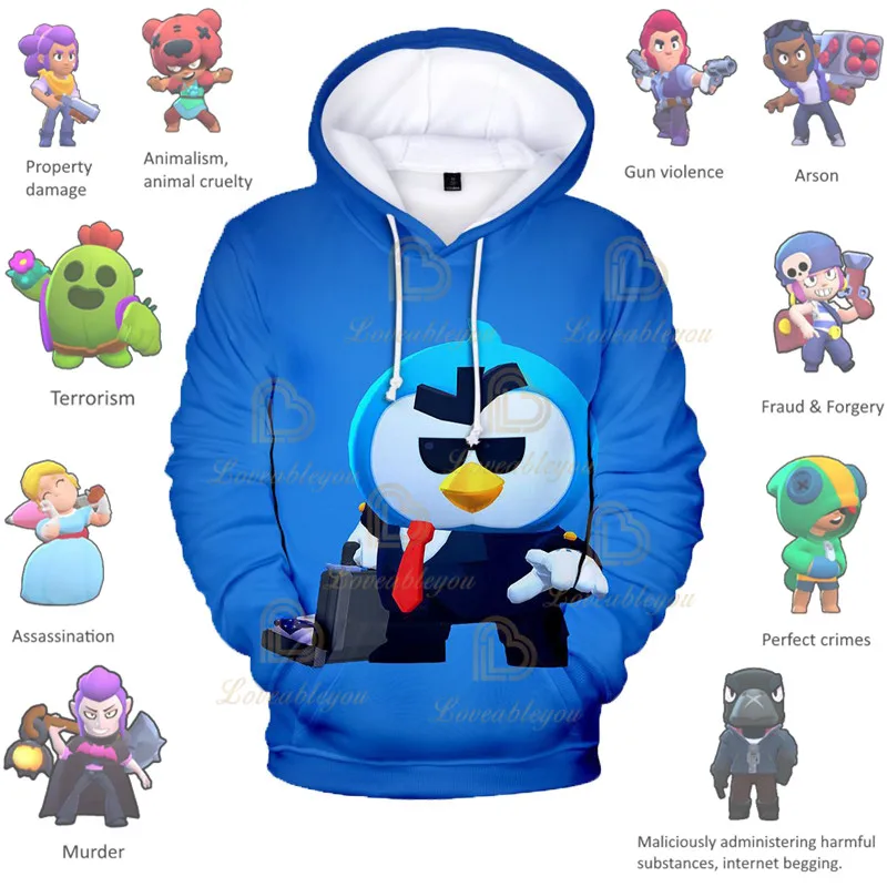 

Mr.p AGENT P Boys Girls Browlingss 3D Hoodie Sweatshirt Stars, Kids Shoot Game Cute Cartoon Clothing Birthday Gift