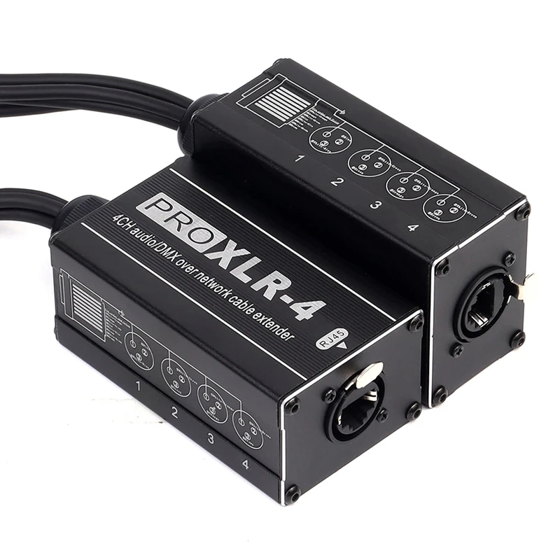 RJ45 на 4-канальный XLR аудио 3-контактный разветвитель DMX для змеиного кабеля сетевой