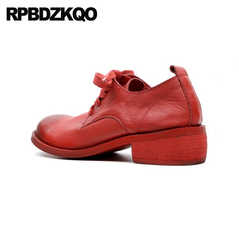 Женские винтажные Туфли-оксфорды из натуральной кожи с круглым носком | Обувь