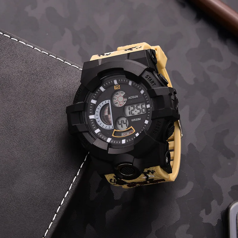 Молодежные электронные часы водонепроницаемые механические мужские трендовые