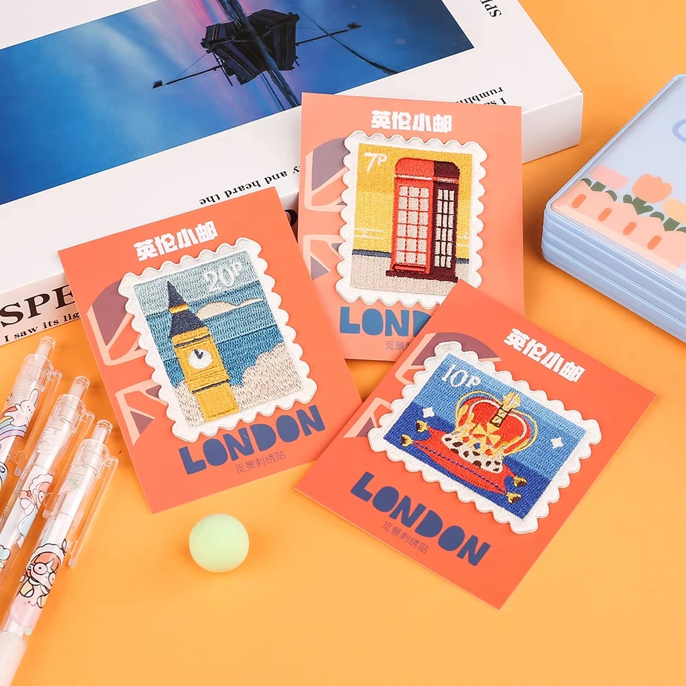 Самоклеящиеся вышитые нашивки из серии штампов для одежды детская аппликация на