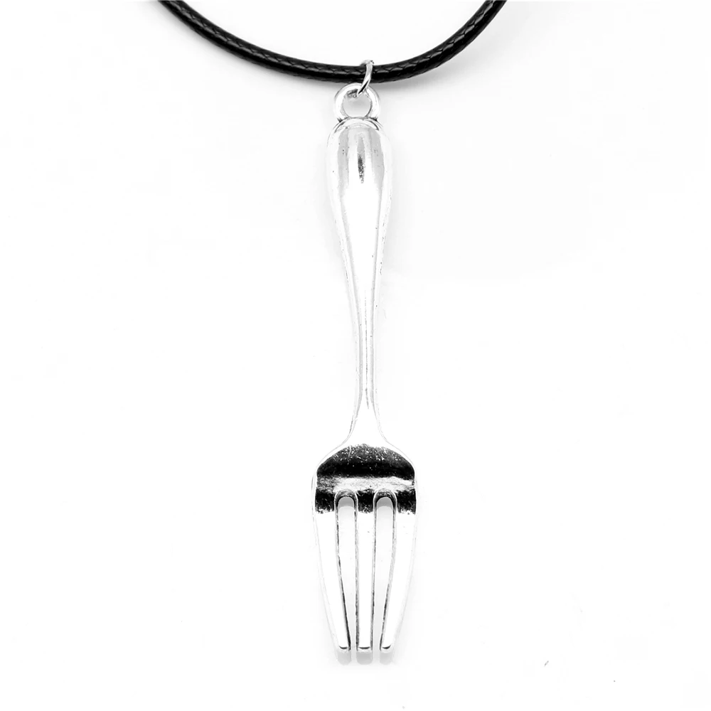 

1pcs Antique Silver Color 12x69mm Fork Necklace Handmade Jewerly Diy