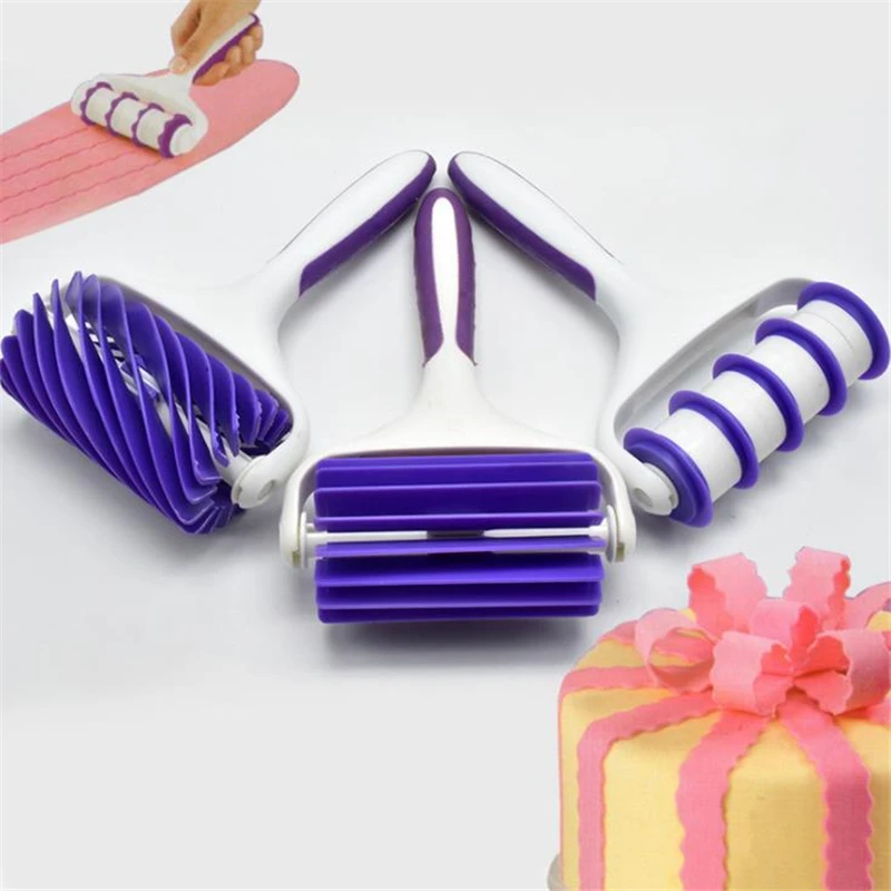 

Cake Fondant Strip Ribbon Cutter Lattice Embosser Dough Roller Craft Cake Pattern Decorating Pizza Cracker Slices Baking Tools