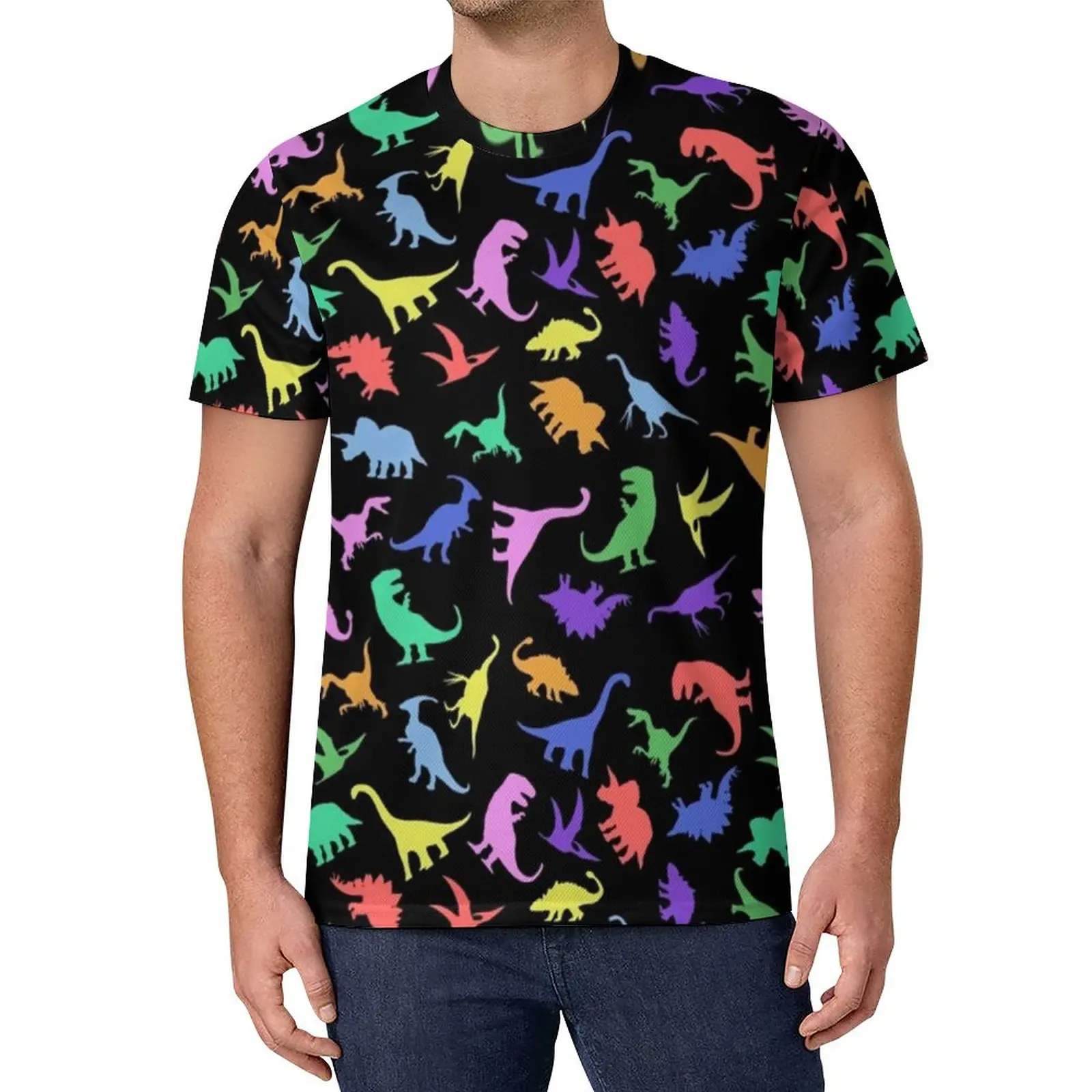 

Funny Dinosaurs T Shirt Colorful Animal Print Streetwear T-Shirts Hippie Tshirt Male Graphic Top Tees Plus Size 5XL 6XL