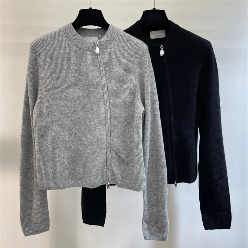 Кардиган для женщин новинка эластичный вязаный облегающий Топ с длинным рукавом