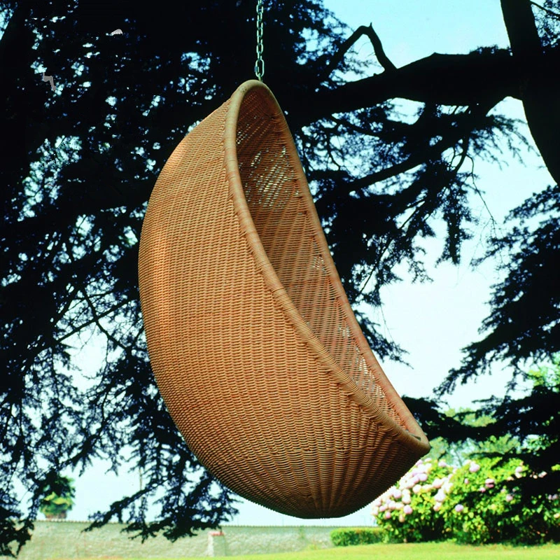 

Ins basket rattan chair courtyard swing hanging leisure chair egg-shaped outdoor indoor balcony rocking chair