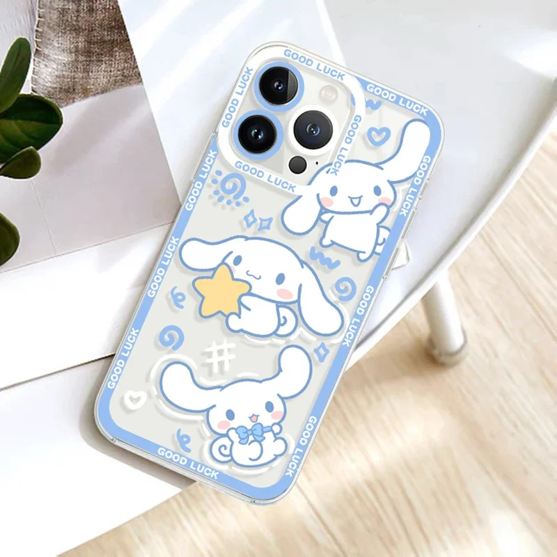 Силиконовый ударопрочный чехол Sanrio Kuromi Cinnamoroll для iPhone 16 14 11 Pro Max 13 12 Mini XR XS X 8 7 6 6S Plus