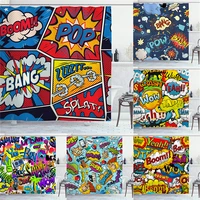 colorful pop art retro comic shower curtain polyester waterproof bathroom decor bath curtains with 12 hooks