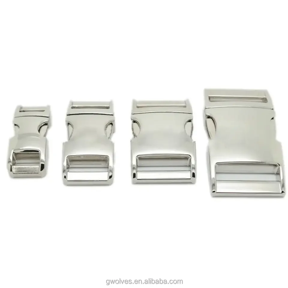 

20mm curved metal side release paracord buckle for dog collar