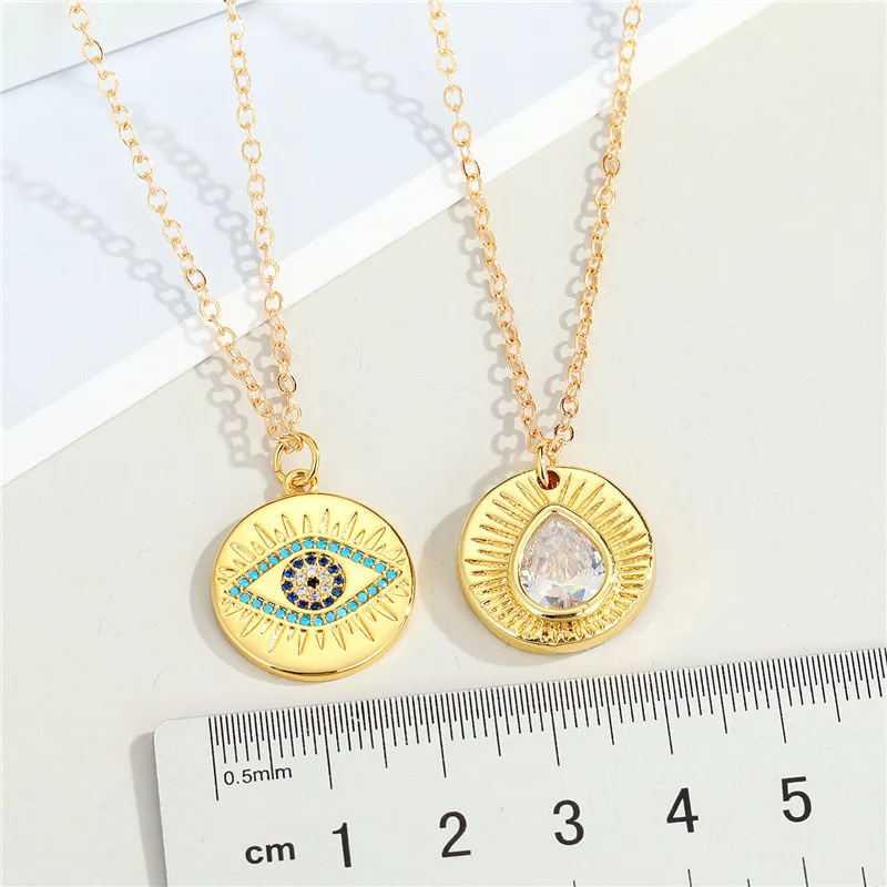 Gothic Evil Eye Necklace For Women Vintage Fashion Party Wedding Statement Zircon Necklace Collar Jewelry Girls Gift
