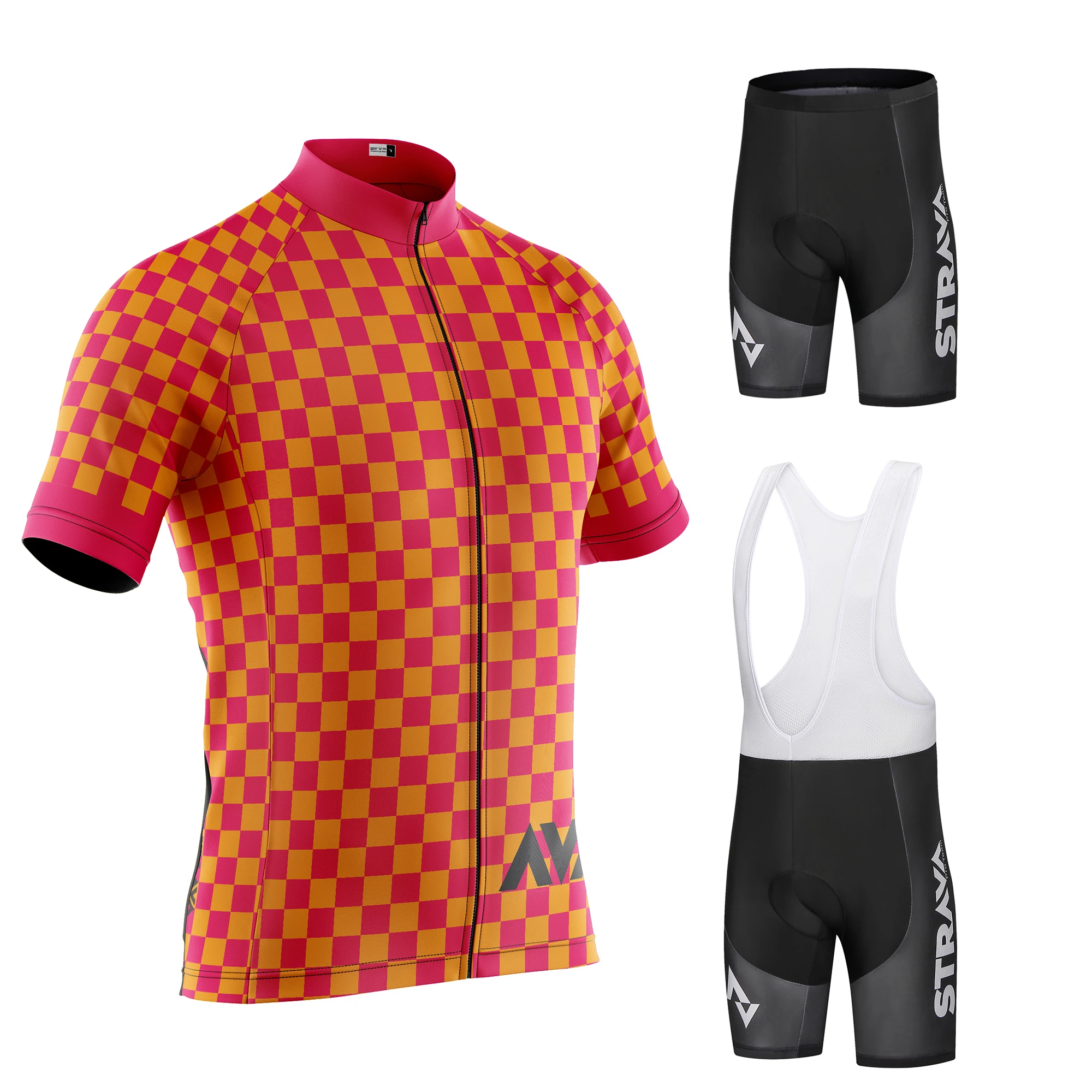 

STRAVA pro team Cycling Jersey Men Set Bib Shorts Set Summer Mountain Bike Bicycle Suit Bicycle Racing Uniform Clothes