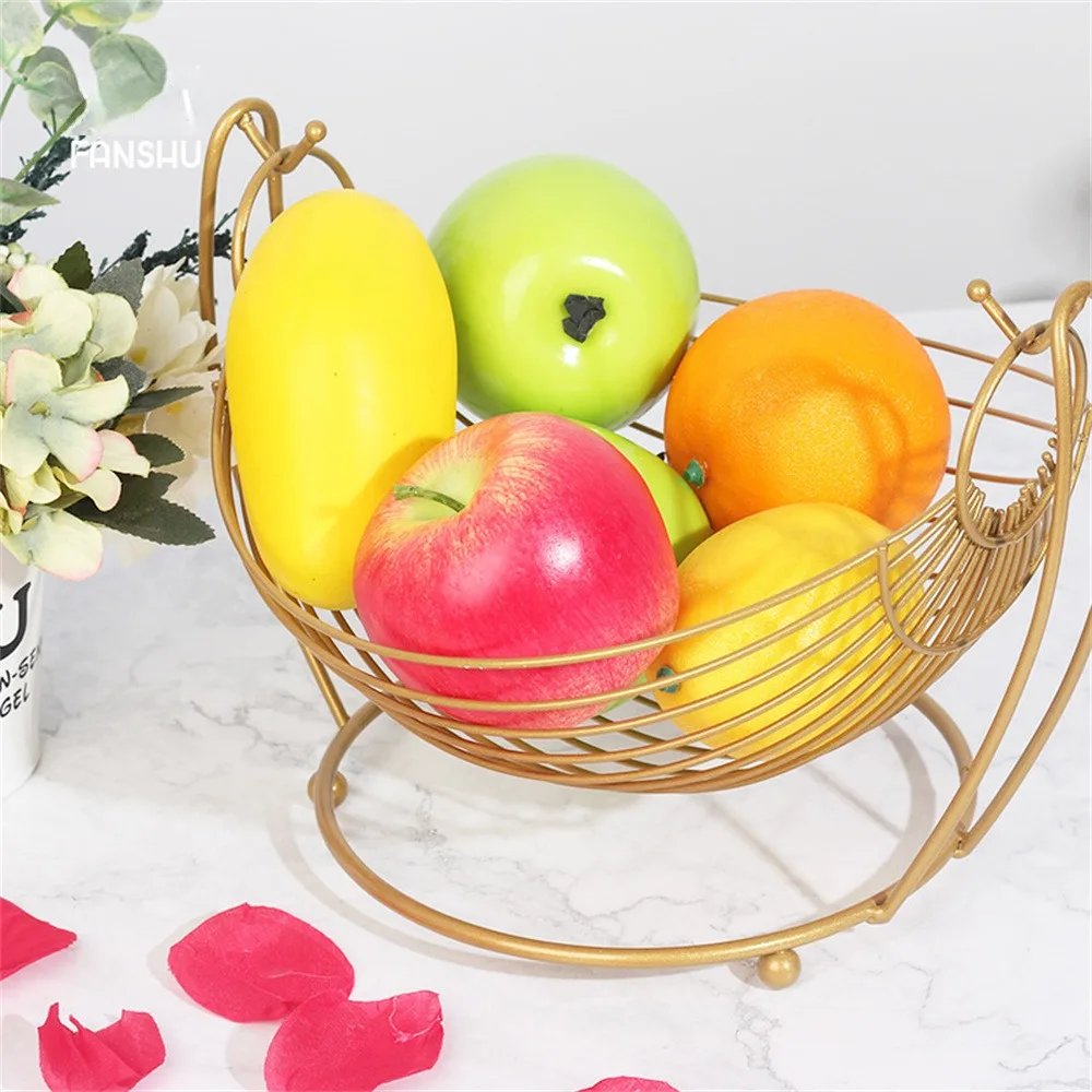 

Hammock Shaped Fruit Vegetable Basket Woven Iron Wire Fruit Snack Bread Food Vegetables Storage Hamper Serving Display Tray