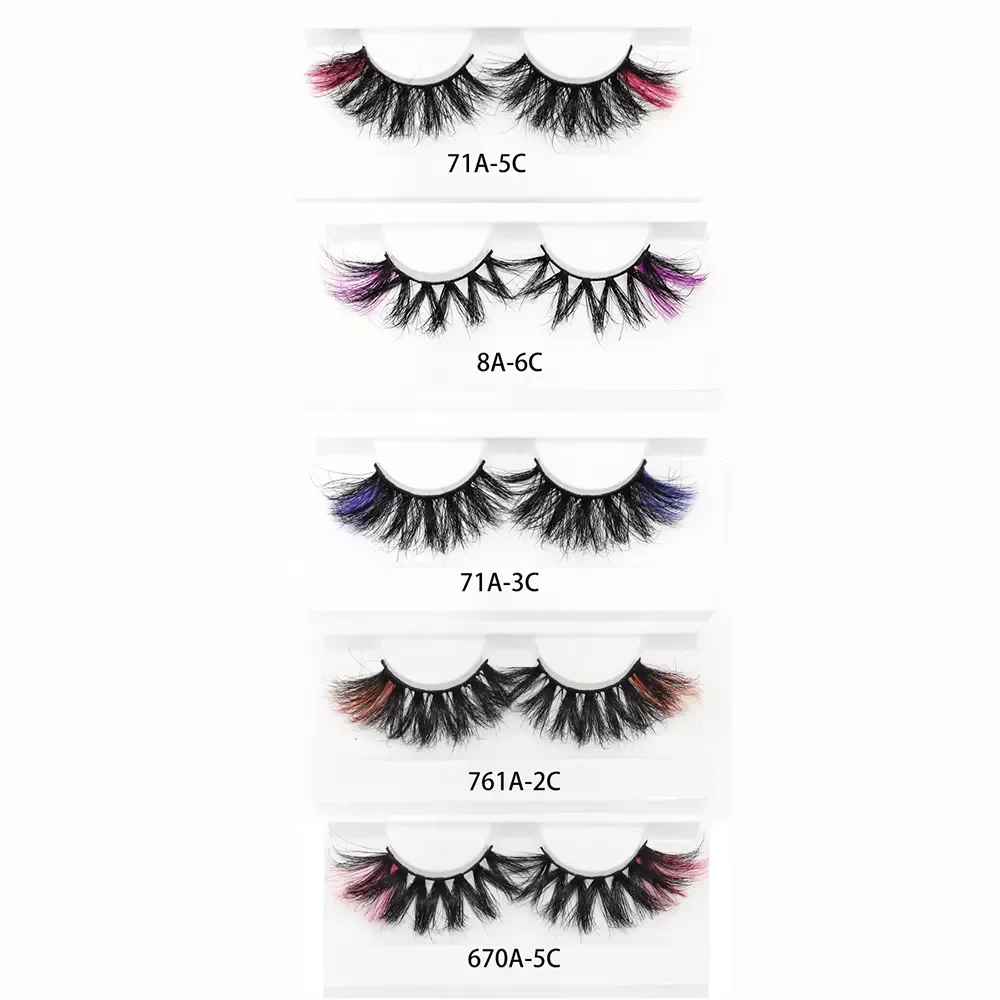 

Mixed Color Mink Lashes Wholesale Beauty Natural Individual Eyelashes Fluffy Lash Extension mix pink blue dramatic lash