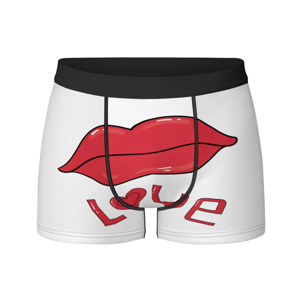 

New Breathable Boxer Men Underwear Soft Cartoon lips (54) Mens Boxers Man Breif