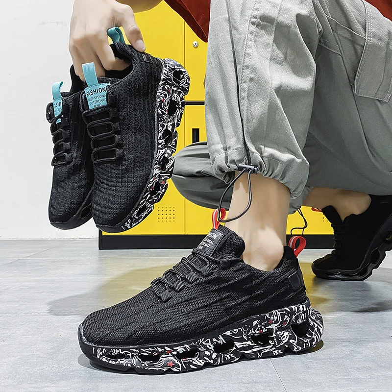 Кроссовки спортивные унисекс из сетчатого материала на толстой подошве |