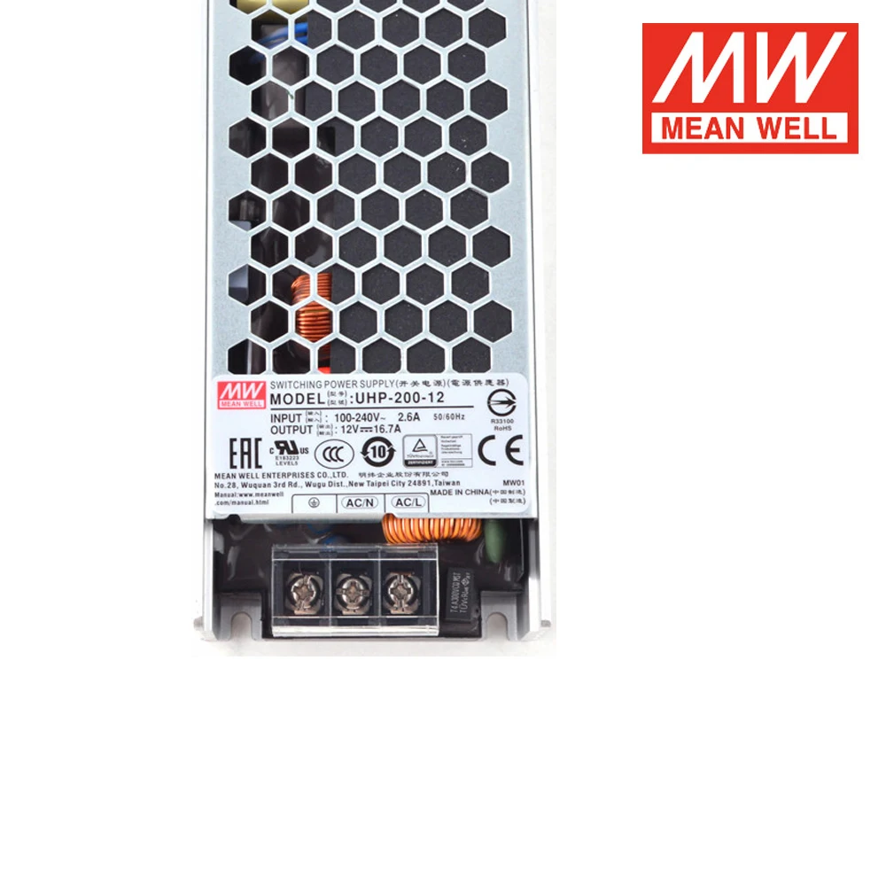 Оригинальный Mean Well UHP-200-12 110/220 В переменного тока в постоянный ток 12 200 А Вт