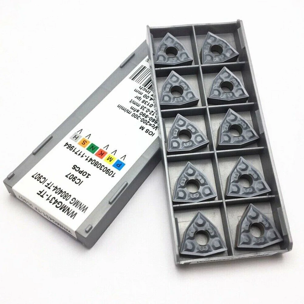 

10pcs Carbide Inserts ISCAR WNMG431-TF IC907 WNMG080404-TFIC907 Impact Resistance Manufacturing Metal Processing Tools