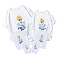 disney flag cinderella cool with sunglasses kids short sleeve baby girl boy baby romper family matching clothes adult unisex