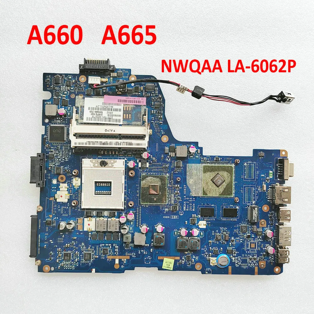 NWQAA LA-6062P K000104420 K000106370 K000106380 для ноутбука Toshiba Satellite A660 A665, материнская плата