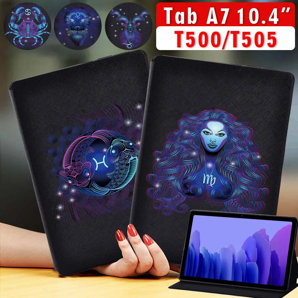 

For Samsung Galaxy Tab A7 2020 SM-T500 SM-T505 10.4 Inch 2020 PU Leather Stand Drop Resistance Tablet Cover Case + Free Stylus