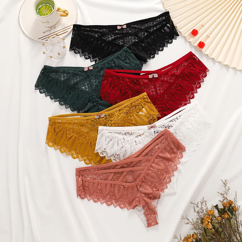 

Sexy Hollow Out Panties Women Lace Lingerie Transparent Seamless Briefs Sexy Thong Plus Size Lingerie Women Underwear