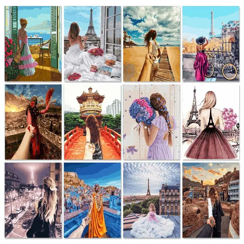 

Frame Paint By Number For Adults View Of Back Scenery Picture By Numbers Acrylic Paint On Canvas Home Decors