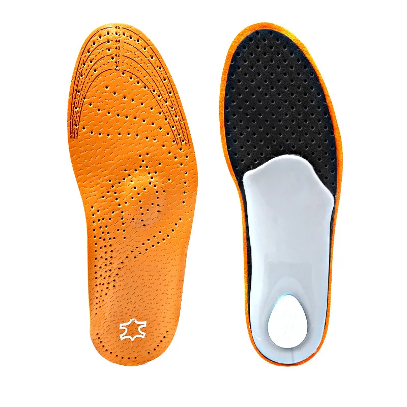 Leather Arch Insoles Flat Foot Arch Support Orthopedic Insoles Shoes Foot Varus Valgus  X-O Leg Corrector Shock-absorbing Insole