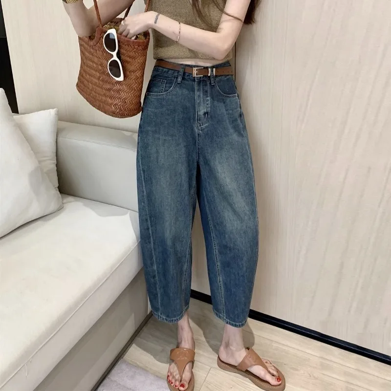 Женские эластичные джинсы с высокой талией