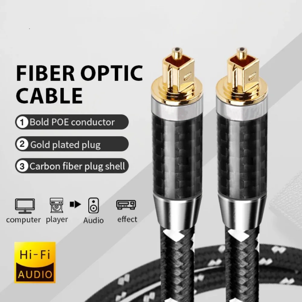 

Digital Optical Audio Cable Toslink SPDIF Coaxial Cable 1m 2m 3m 5m 10m for Amplifiers Blu-ray Xbox 360 PS4 Soundbar Fiber Cable
