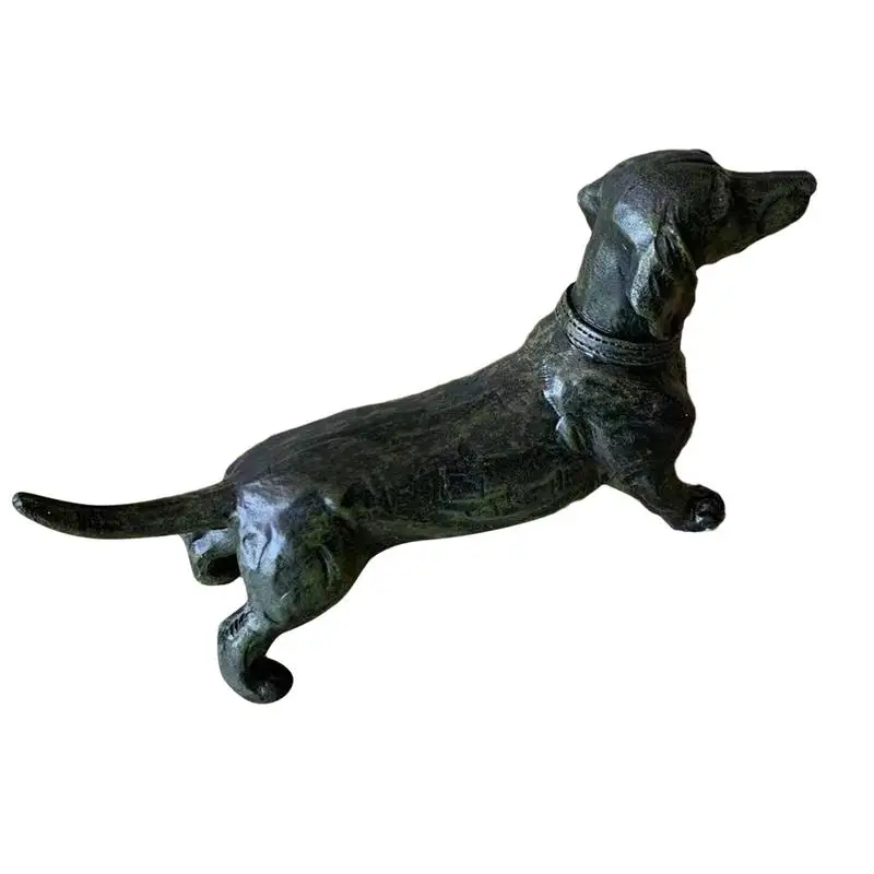 

Черная статуя таксы, садовый Декор-двор, газон, полимерная скульптура собаки, уличная и комнатная декоративная игрушка для детей, фигурка-модель животного