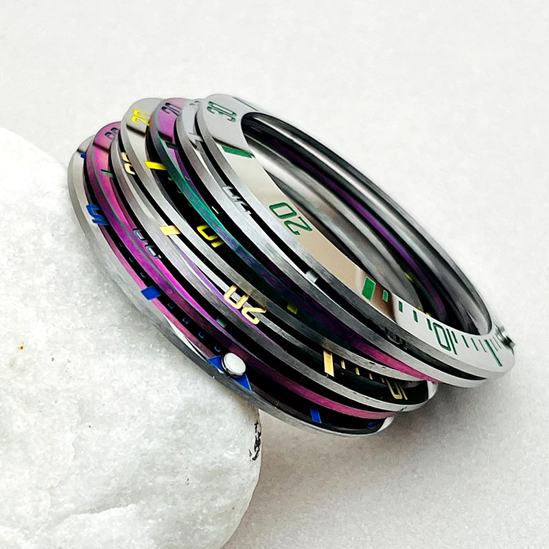 Mod 38mm Mirror Sloped Metal Watch Bezel Insert Ring Inner Diameter 30.5mm Fits SUB Men's Watch Cases Replace Repair Parts