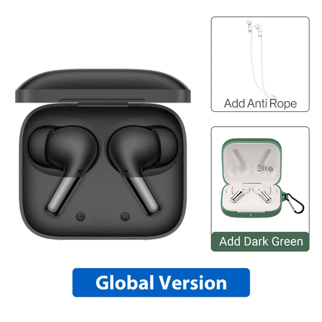 OnePlus Buds Pro Black + green case + anti rope
