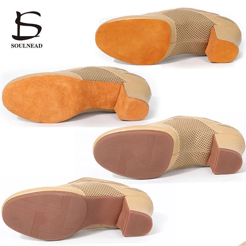 Latin Dance Shoes Women Jazz Ballroom Female Salsa Dancing Shoe Middle Heel 3 5 cm Modern Tango Training Ladies Dance Sneakers