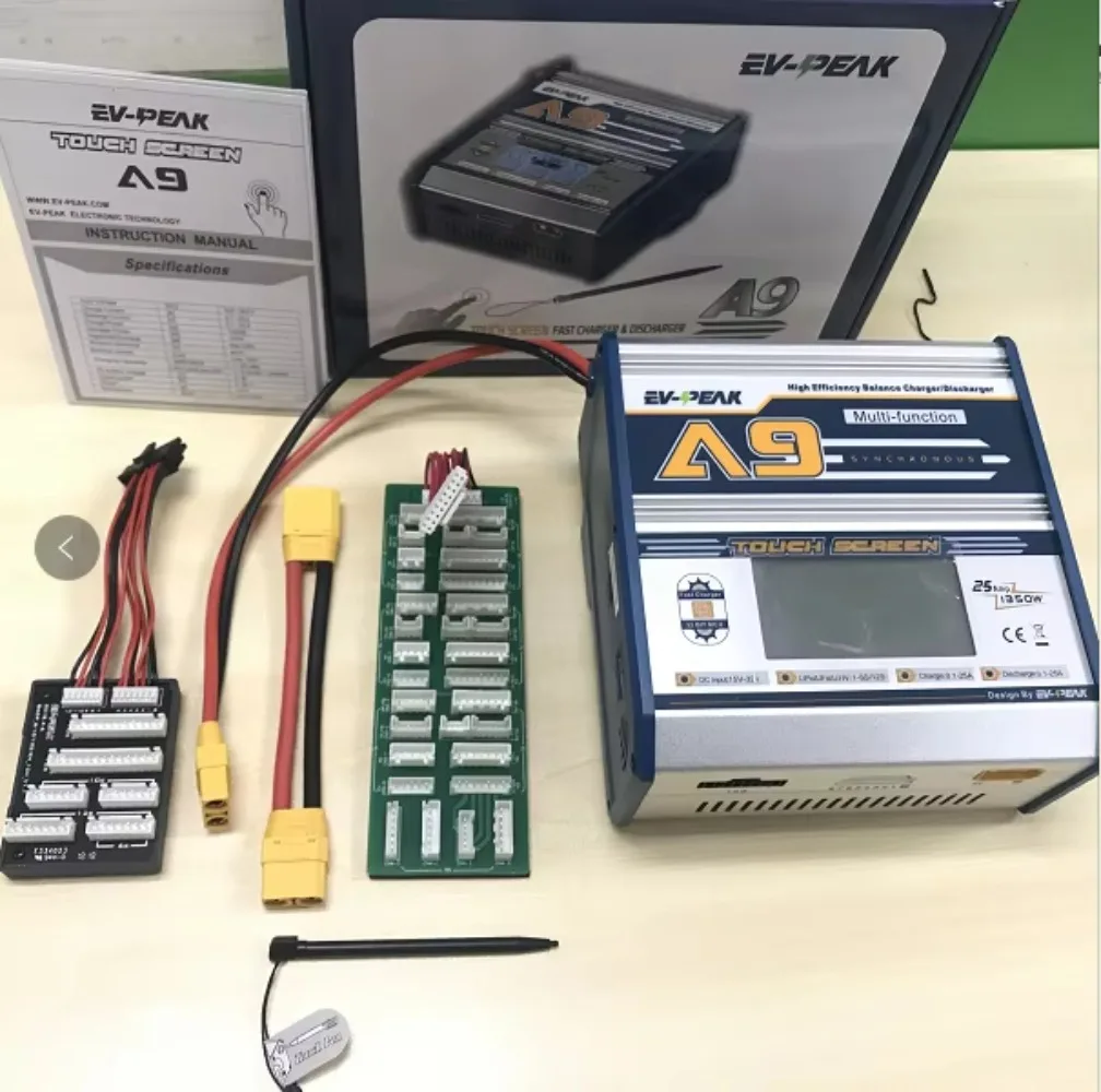 Фото EV-PEAK A9 1350 Вт постоянного тока, высокая мощность, балансное устройство/зарядное устройство, многофункциональный интеллектуальный сенсорный экран, 1-12S LiPo/LiHV/LiFeNiMH/NiCd №2