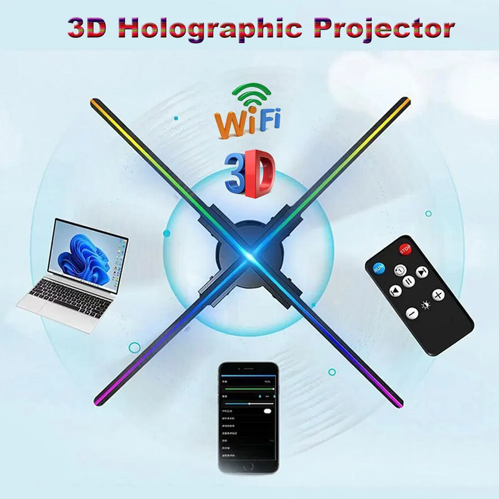 45/52/56/60/65 см 3D голографическая многофункциональная рекламная машина проектор