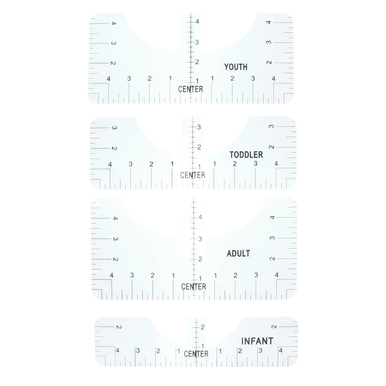 

Shirt T Ruler Alignment Tool Guide Centering Clothing Vinyl Size Chart Transformation Toolsdesign Crew Neck Craft Placement