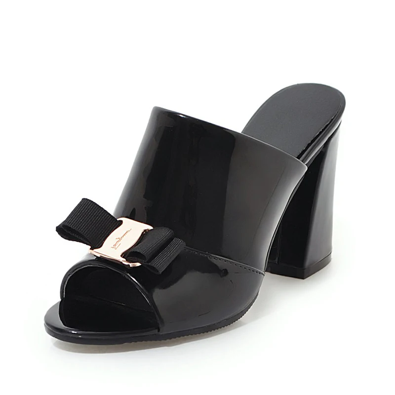 

2022 Large Size 34-43 Sexy Square High Heels Summer Mules Pumps Shoes Women Fashion Top Quality Lady Footwear