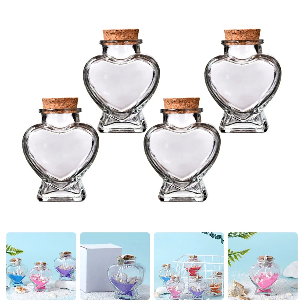 

4Pcs Glass Perfume Container Decorative Drift Bottle Wishing Bottles Adornment