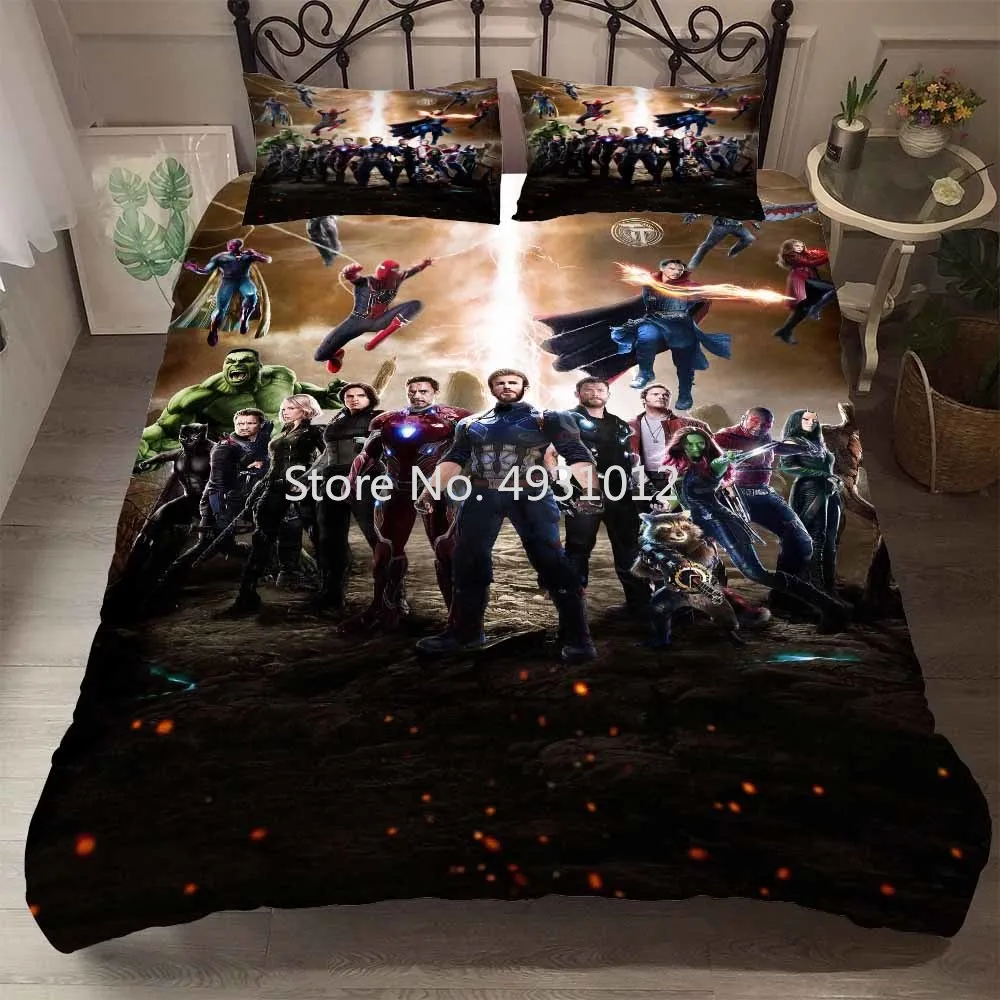 Disney Bedding Set The Avengers Captain America Superhero Duvet Cover Set Bedclothes with Pillowcase Home Textiles