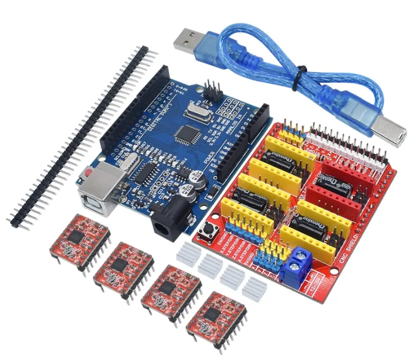 ЧПУ щит v3 V4 гравировальный станок 3D принтер + A4988 Плата расширения драйвера NANO 3 0/UNO