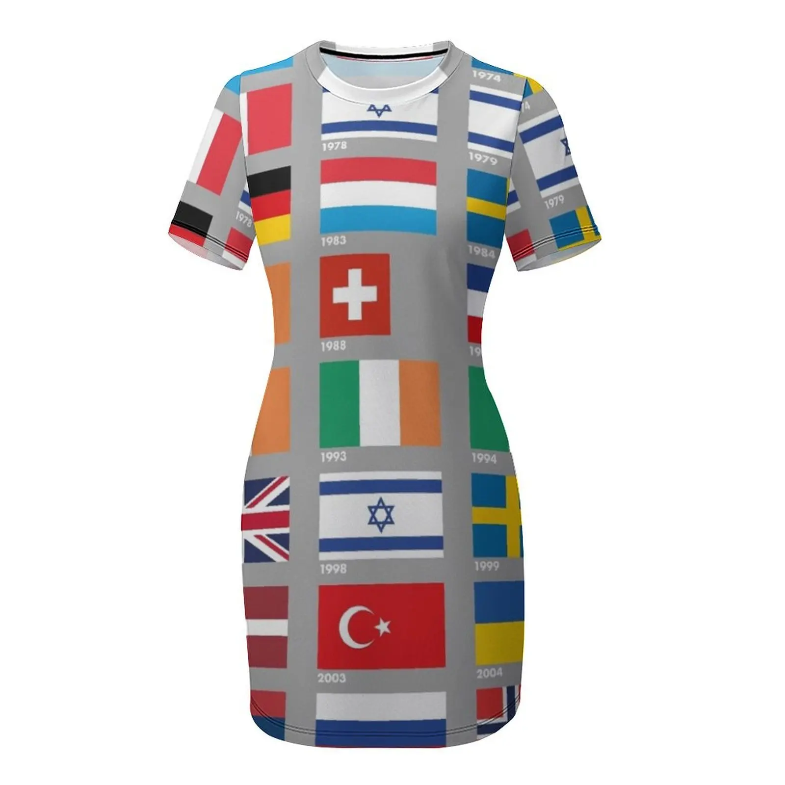 Платье с короткими рукавами и флагом победителя каждый Евровидение женские