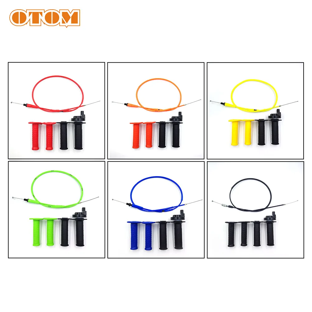 

OTOM Universal Motorbike Twist Throttle Accelerator Grips With Cable Set For HONDA TLR200 BSE KAYO ENDURO CB125 Motor Handlebar
