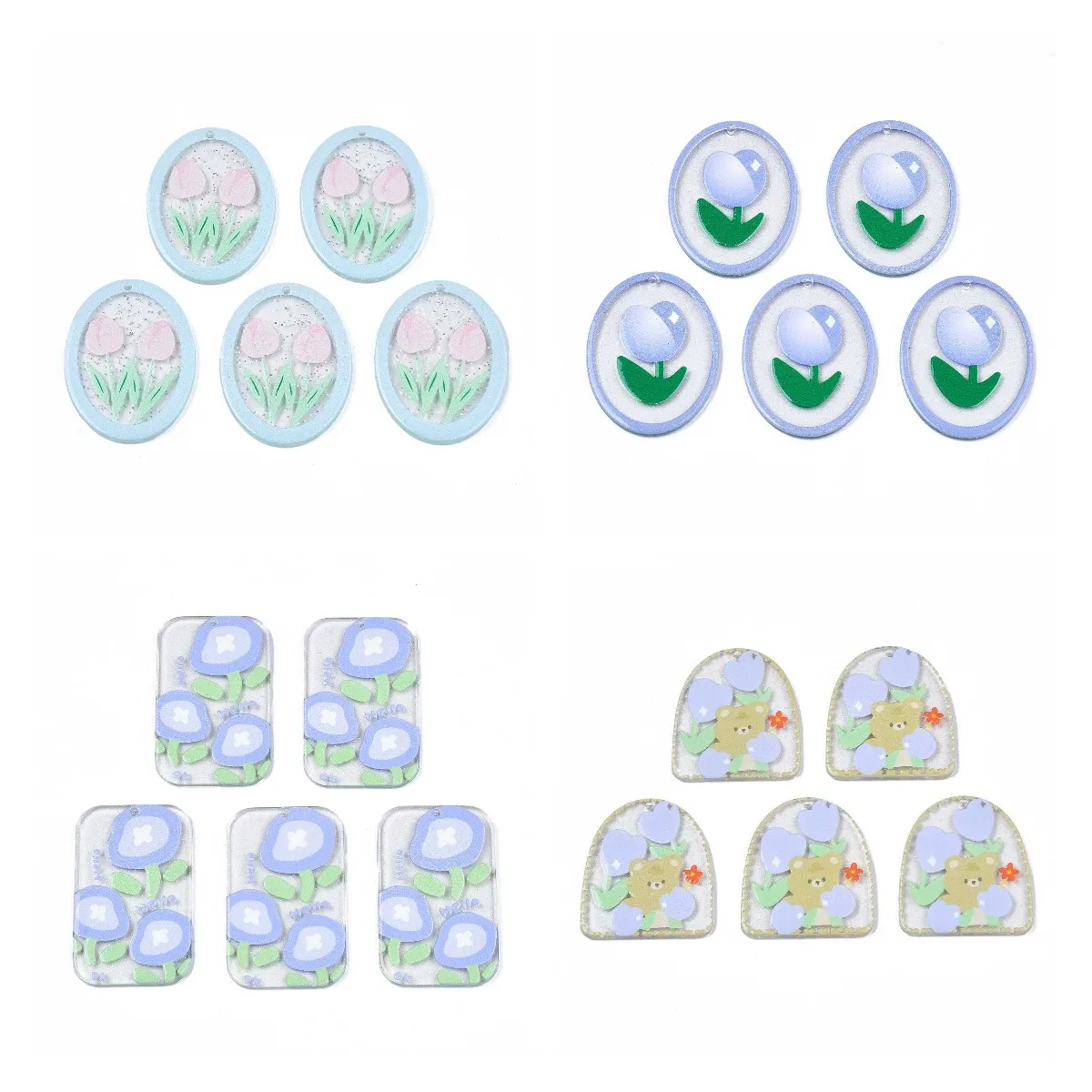 

20 шт., прозрачные акриловые подвески Pandahall с блестящим порошком для ожерелья, браслета, сережек, подарок для изготовления ювелирных изделий