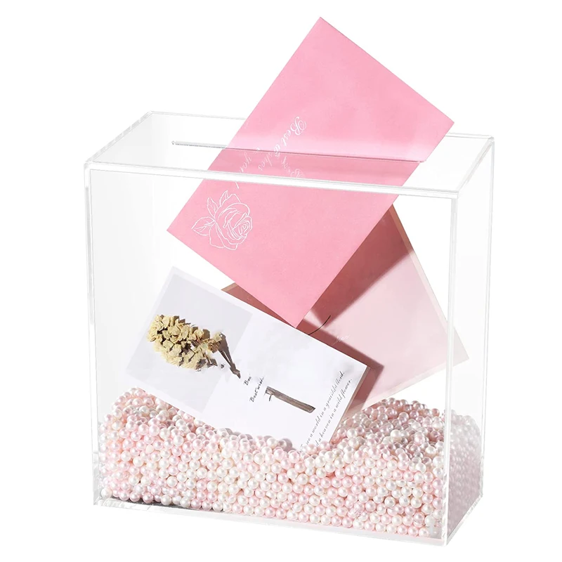 

Acrylic Card Box For Wedding Reception Clear DIY Envelope Wishing Well Case Baby Shower Decorations
