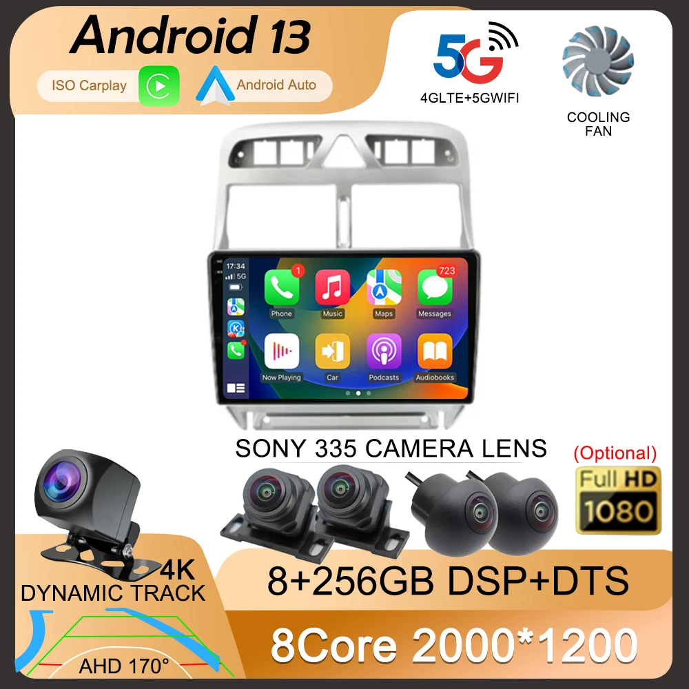 Автомагнитола Carplay для Peugeot мультимедийный видеоплеер с GPS-навигацией стерео Android