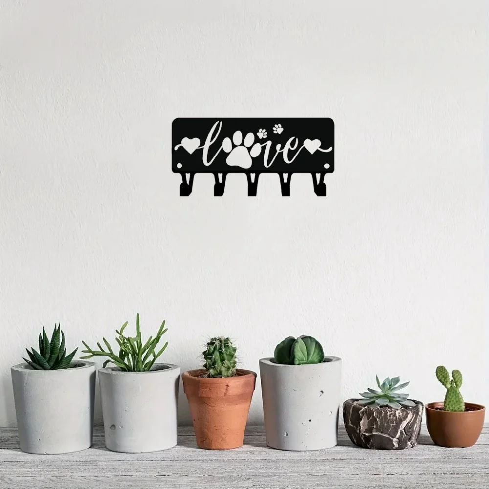 Стильная вешалка для ключей щенков: металлическая настенная хранения с милым и