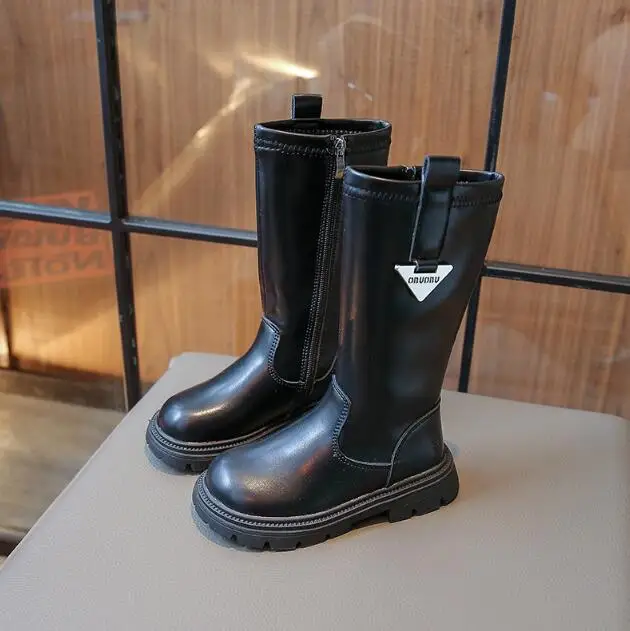 

Осенне-зимние детские ботинки, теплые плюшевые ботинки для мальчиков и девочек, модные кожаные детские повседневные спортивные ботинки для снега, детские кроссовки