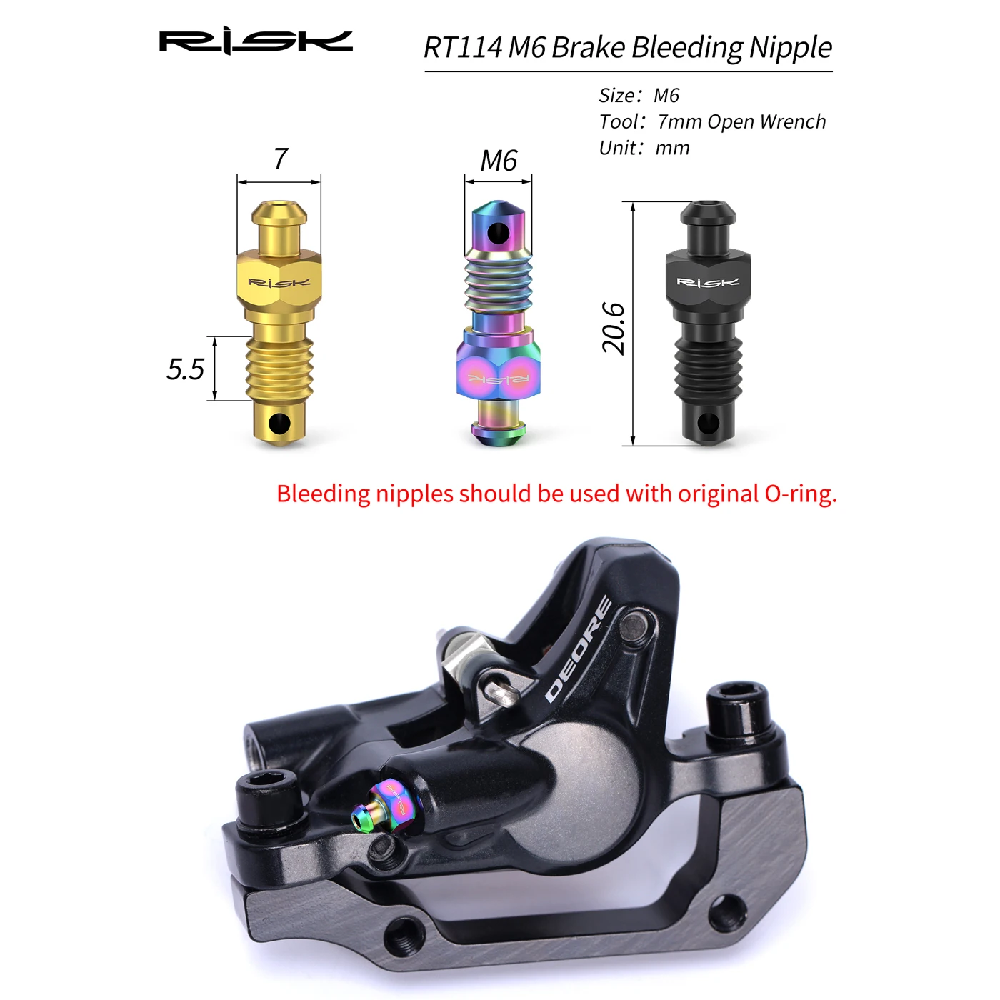 RISK Велосипедное масло Гидравлический дисковый тормоз Титановый болт Винт