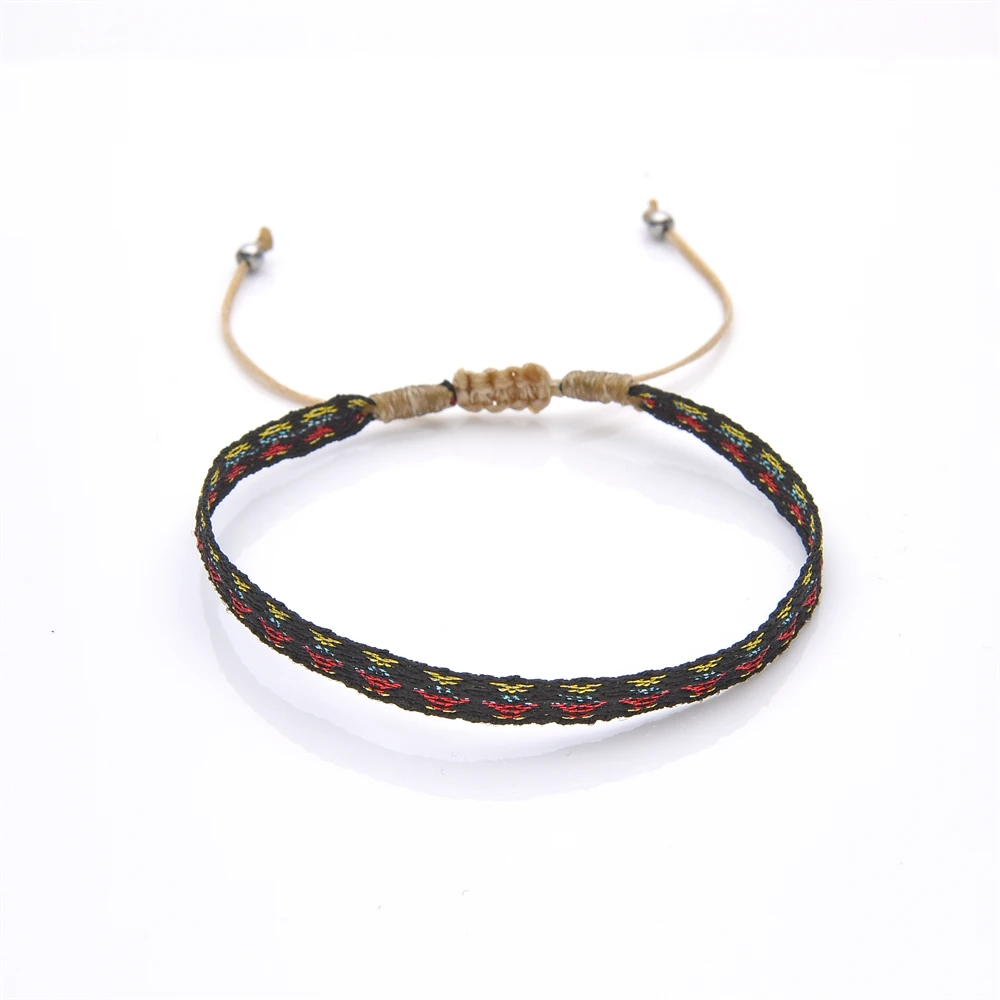 Многоцветный Плетеный браслет из ткани оптовая продажа плетеные браслеты