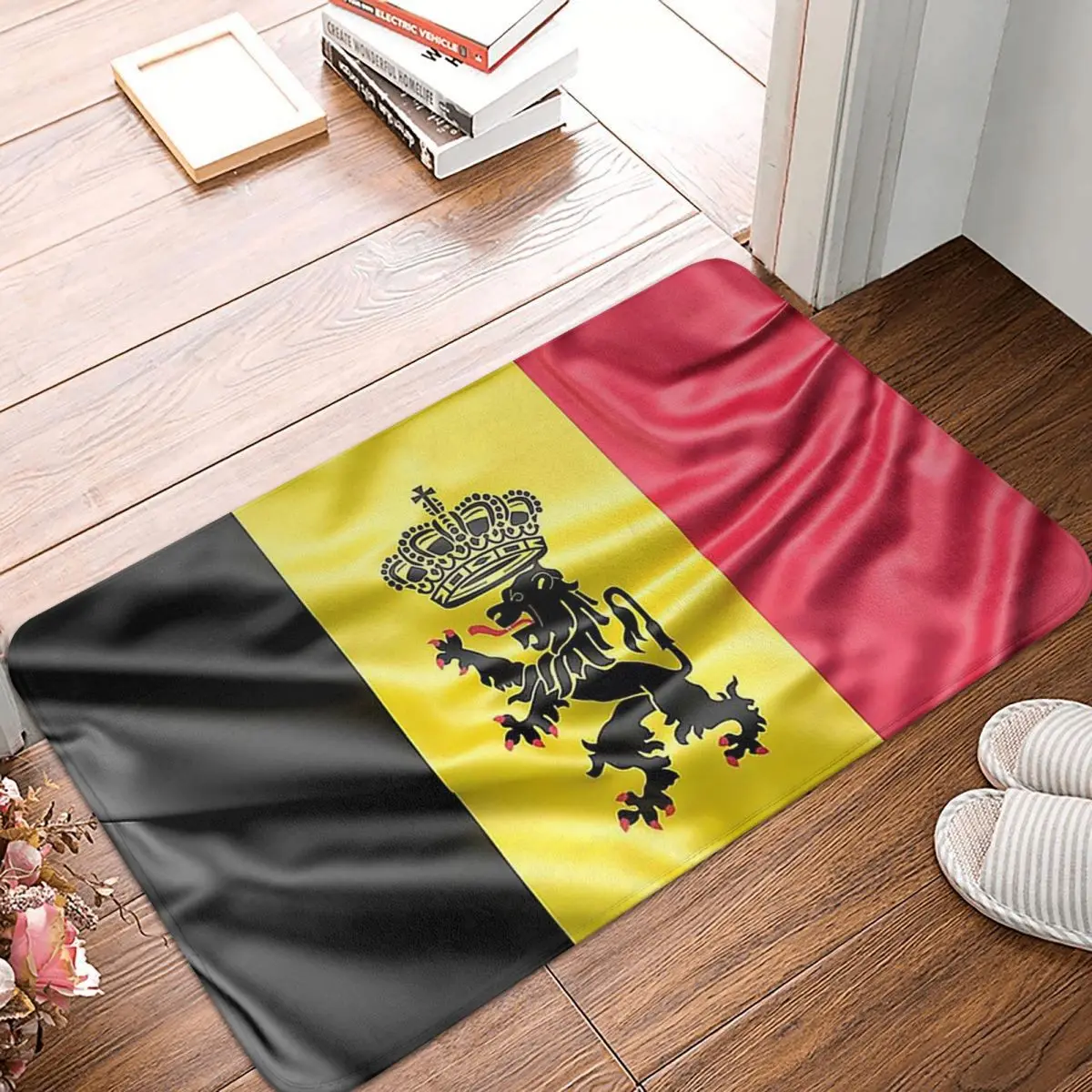 

Противоскользящий ковер с национальным флагом для ванной, копия Бельгии, коврик для гостиной, коврик для входной двери, напольный декоратив...